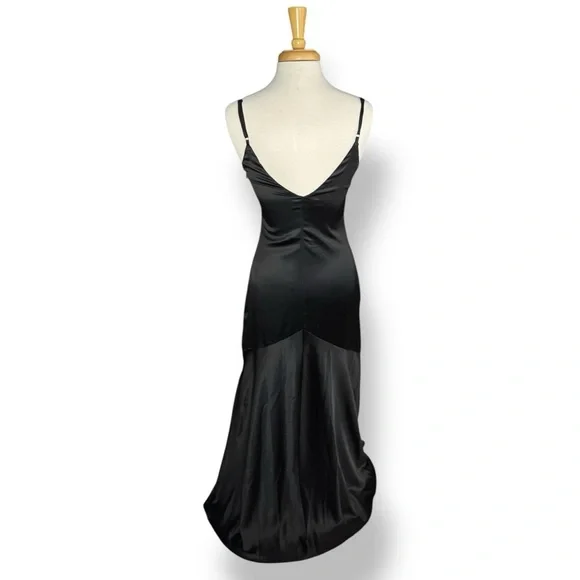 Lulu's Black Satin Maxi Dress - Picture 3 of 7